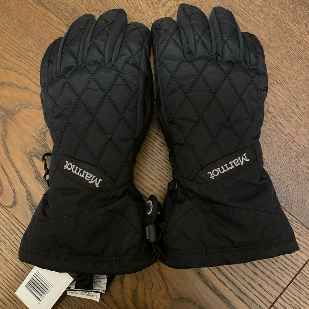 Marmot Black Quilted Gloves
